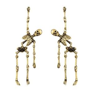 Gold Skeleton Dangle Earrings